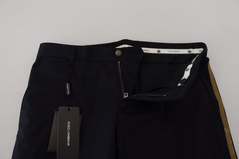 Pantalon habillé noir en laine, coupe slim, Dolce &amp; Gabbana