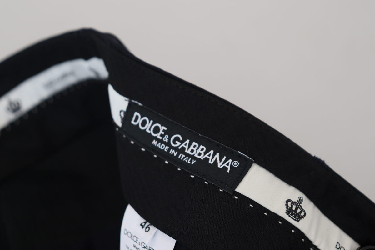 Pantalon habillé noir en laine, coupe slim, Dolce &amp; Gabbana