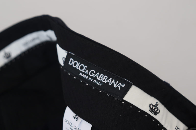 Pantalon habillé noir en laine, coupe slim, Dolce &amp; Gabbana