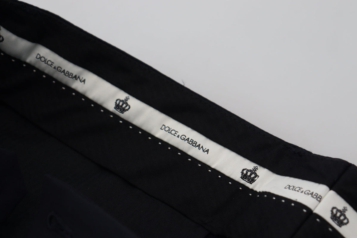 Pantalon habillé noir en laine, coupe slim, Dolce &amp; Gabbana