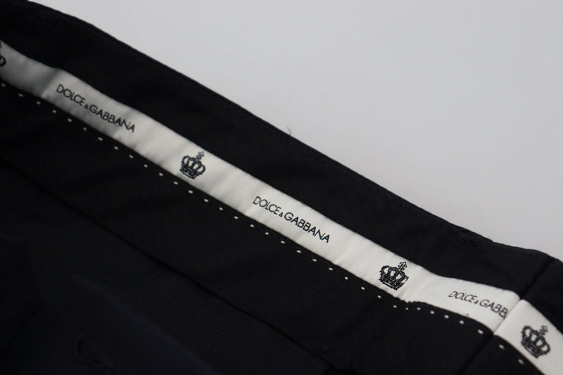 Pantalon habillé noir en laine, coupe slim, Dolce &amp; Gabbana