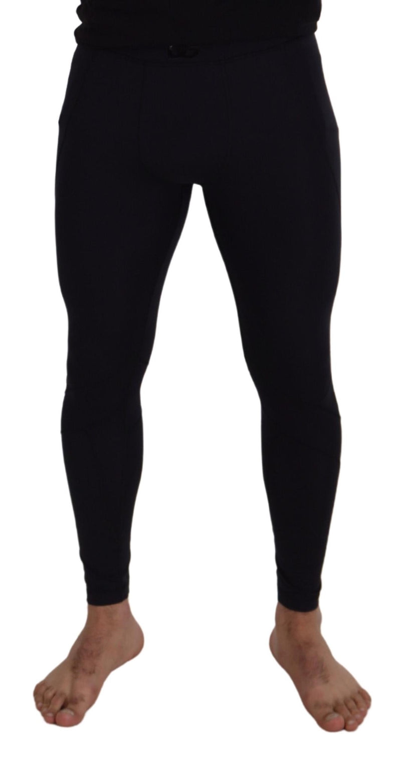 Pantalon slim stretch en nylon noir Dolce &amp; Gabbana