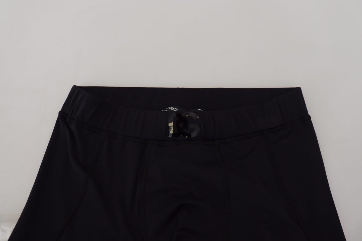 Pantalon slim stretch en nylon noir Dolce &amp; Gabbana