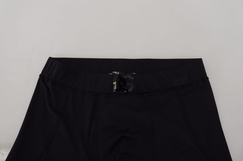Pantalon slim stretch en nylon noir Dolce &amp; Gabbana