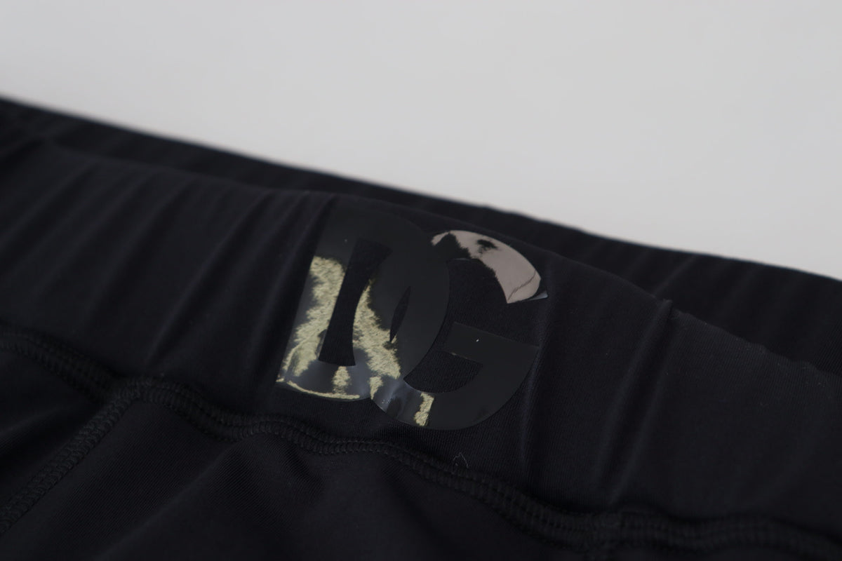 Pantalon slim stretch en nylon noir Dolce &amp; Gabbana