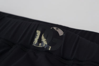 Dolce & Gabbana zwarte nylon slim fit stretch broek