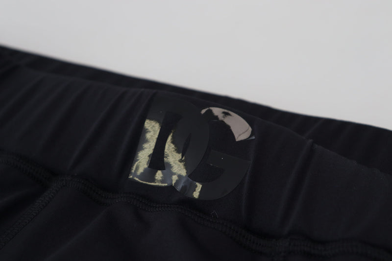 Pantalon slim stretch en nylon noir Dolce &amp; Gabbana