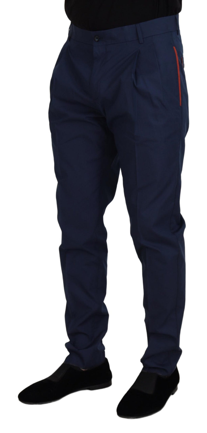 Pantalon Chino Formel en Coton Bleu de Dolce &amp; Gabbana