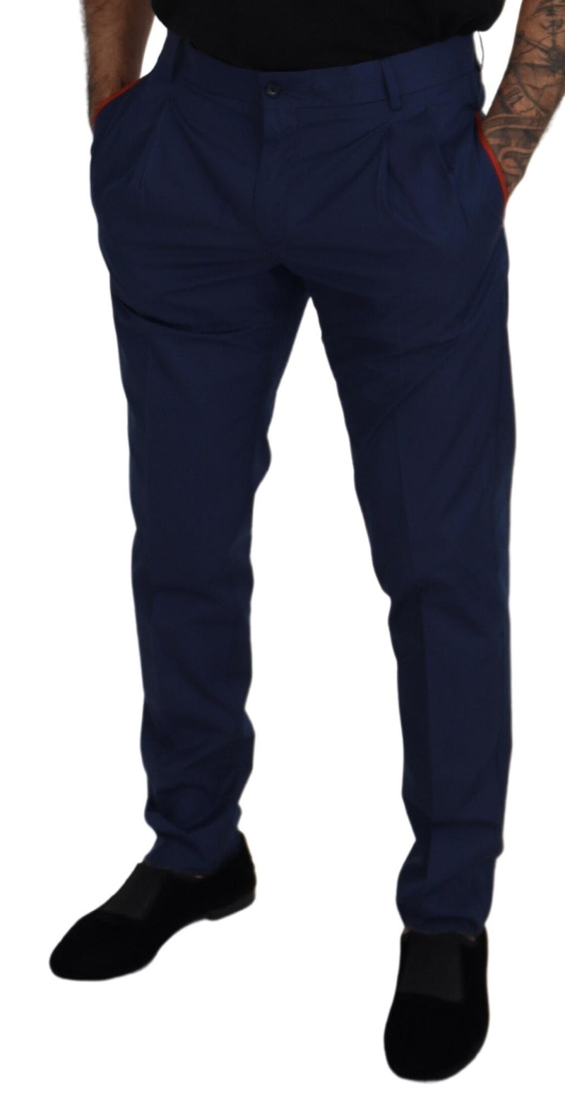 Pantalon Chino Formel en Coton Bleu de Dolce &amp; Gabbana
