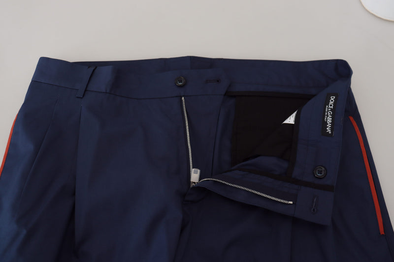 Pantalon Chino Formel en Coton Bleu de Dolce &amp; Gabbana