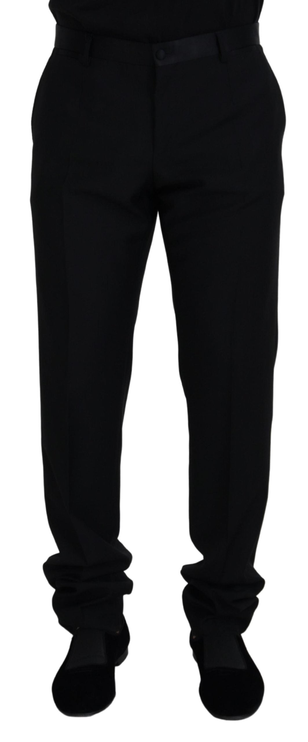 Pantalon Chino Formel en Laine Noire Dolce &amp; Gabbana