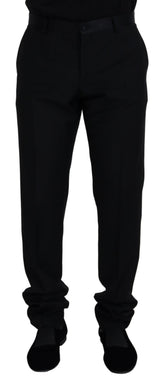Pantalon Chino Formel en Laine Noire Dolce &amp; Gabbana