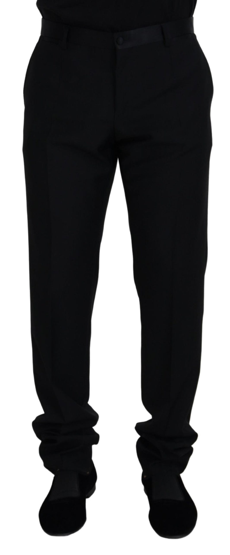 Pantalon Chino Formel en Laine Noire Dolce &amp; Gabbana
