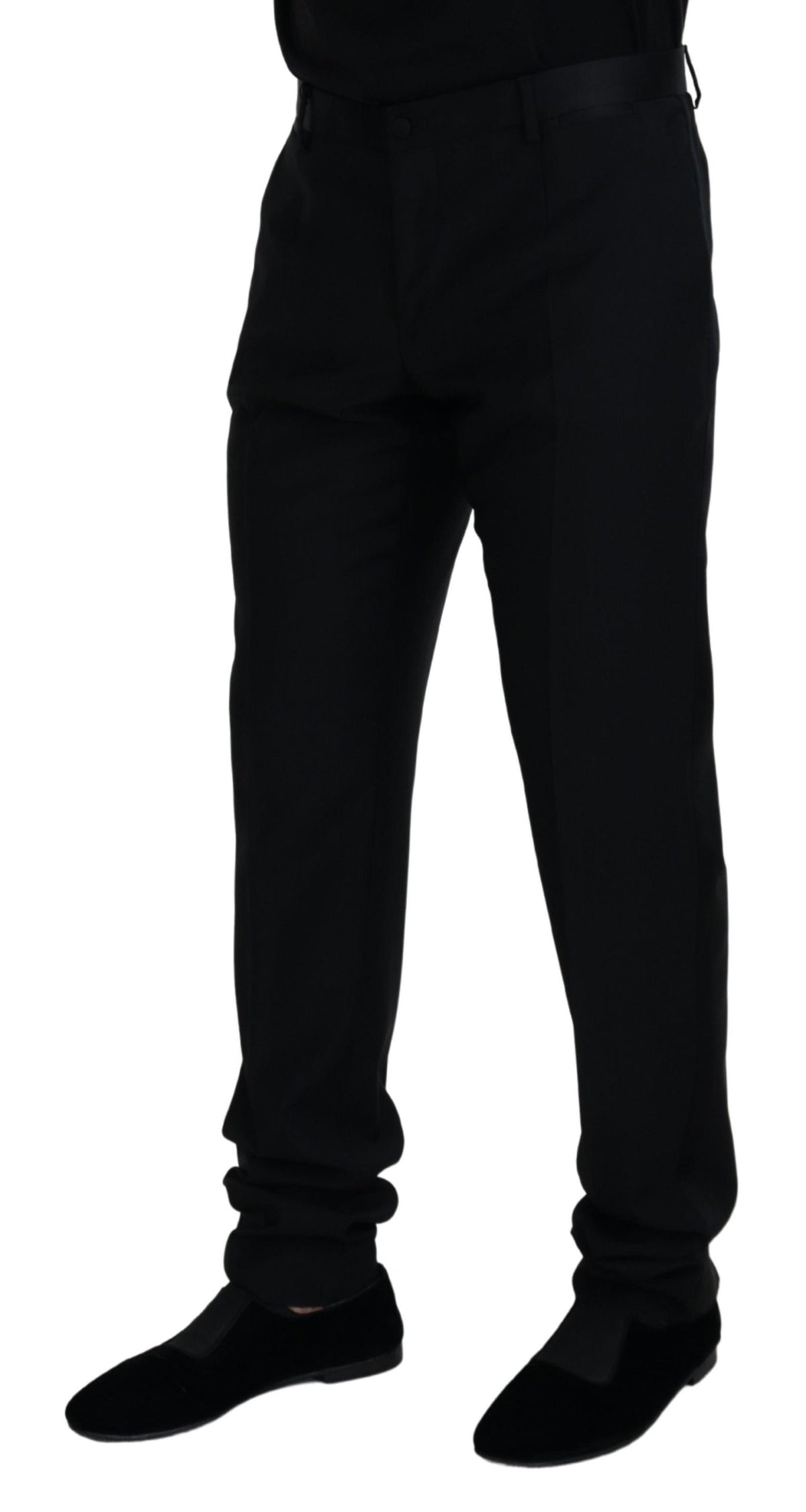 Pantalon Chino Formel en Laine Noire Dolce &amp; Gabbana