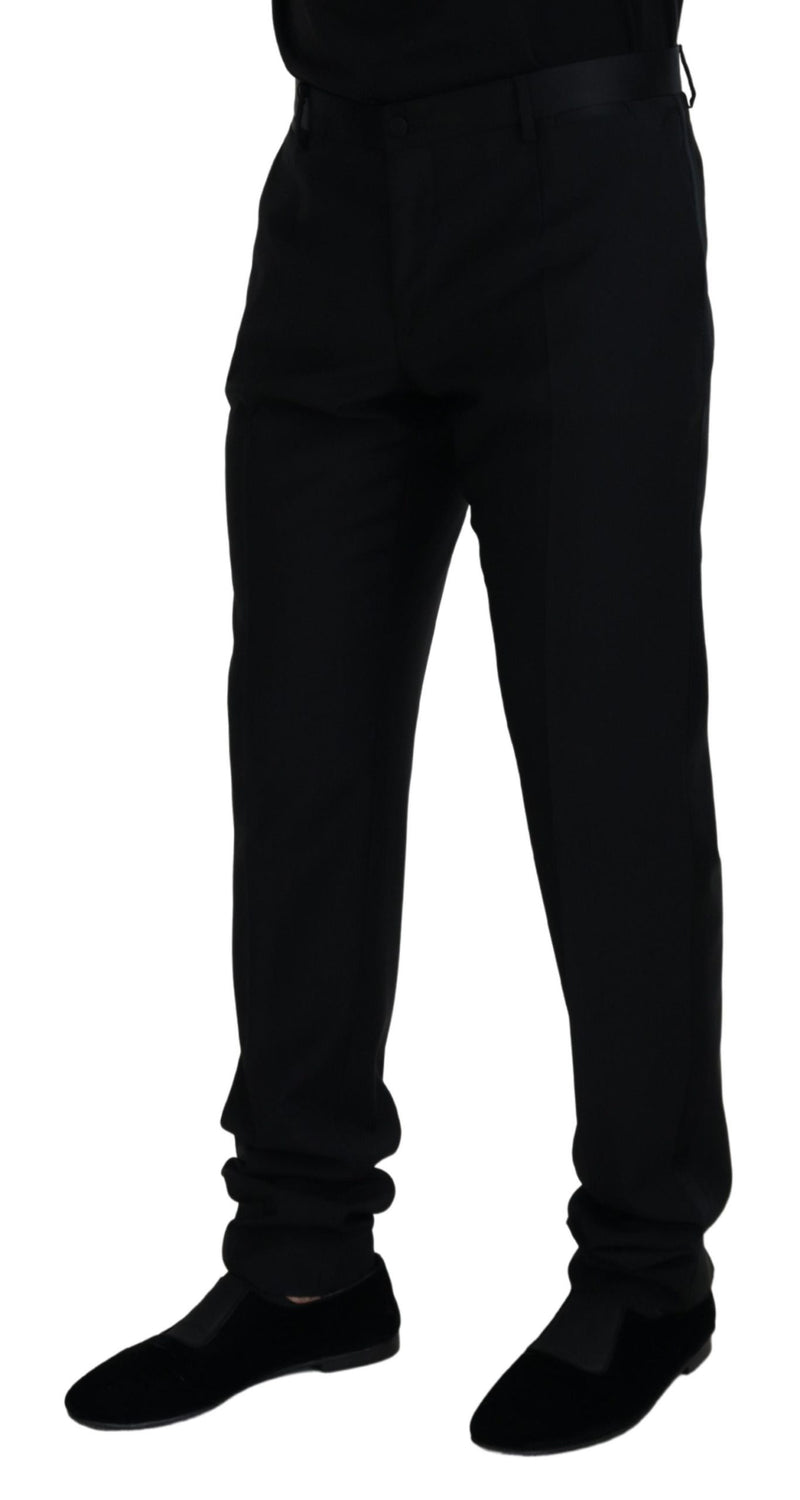 Pantalon Chino Formel en Laine Noire Dolce &amp; Gabbana