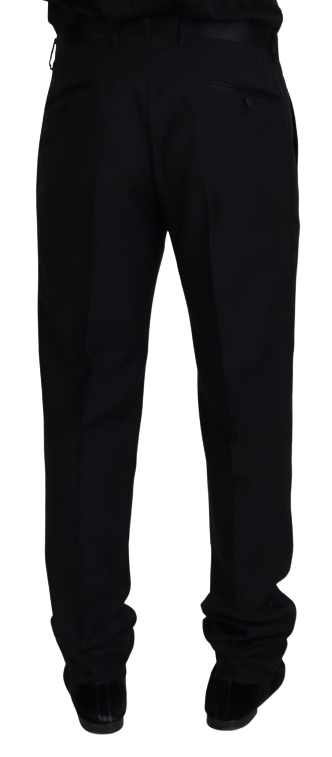 Pantalon Chino Formel en Laine Noire Dolce &amp; Gabbana