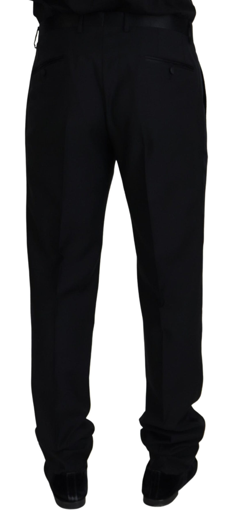 Pantalon Chino Formel en Laine Noire Dolce &amp; Gabbana