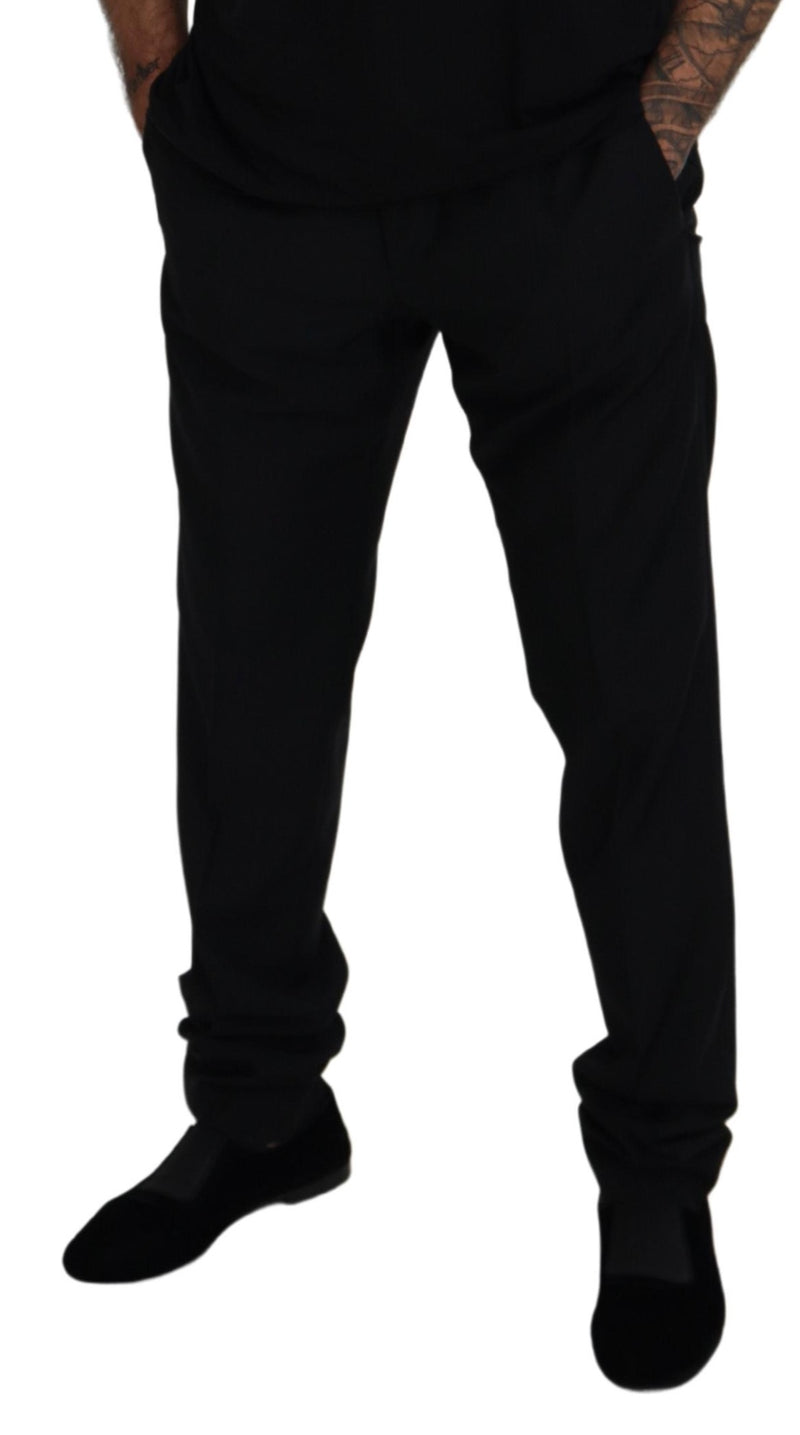 Pantalon Chino Formel en Laine Noire Dolce &amp; Gabbana