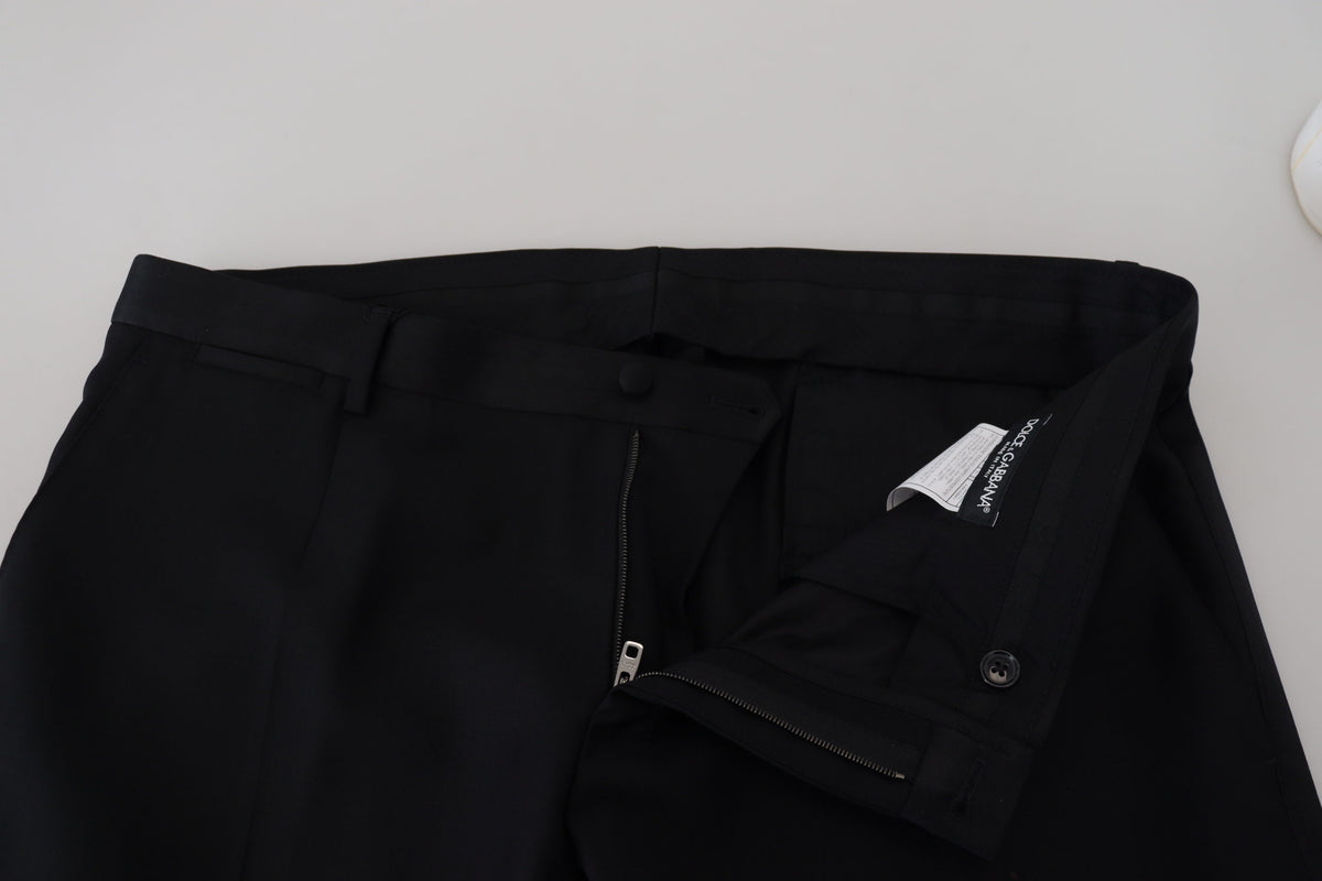 Pantalon Chino Formel en Laine Noire Dolce &amp; Gabbana