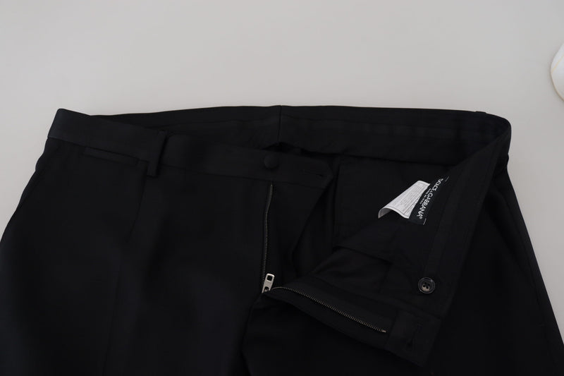 Pantalon Chino Formel en Laine Noire Dolce &amp; Gabbana