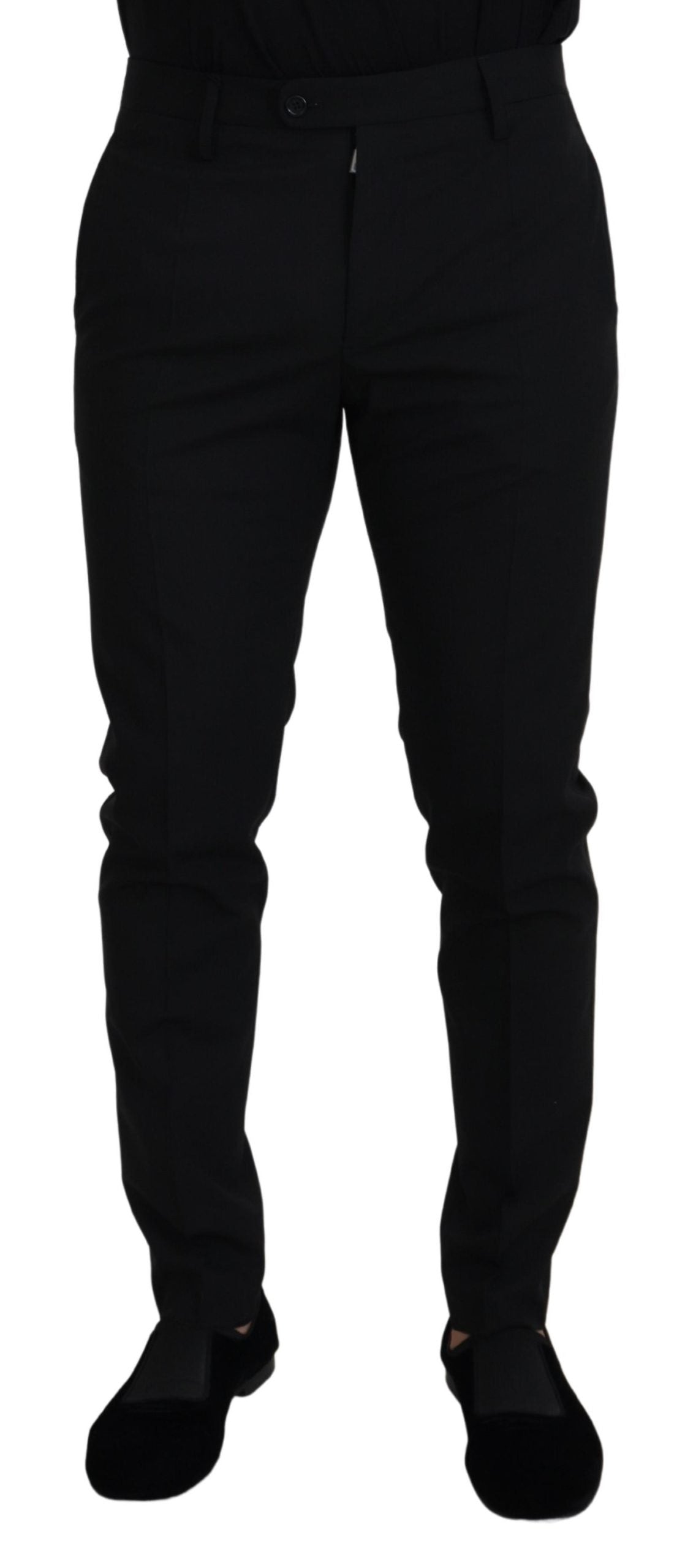 Dolce & Gabbana zwarte polyester chino broek voor heren