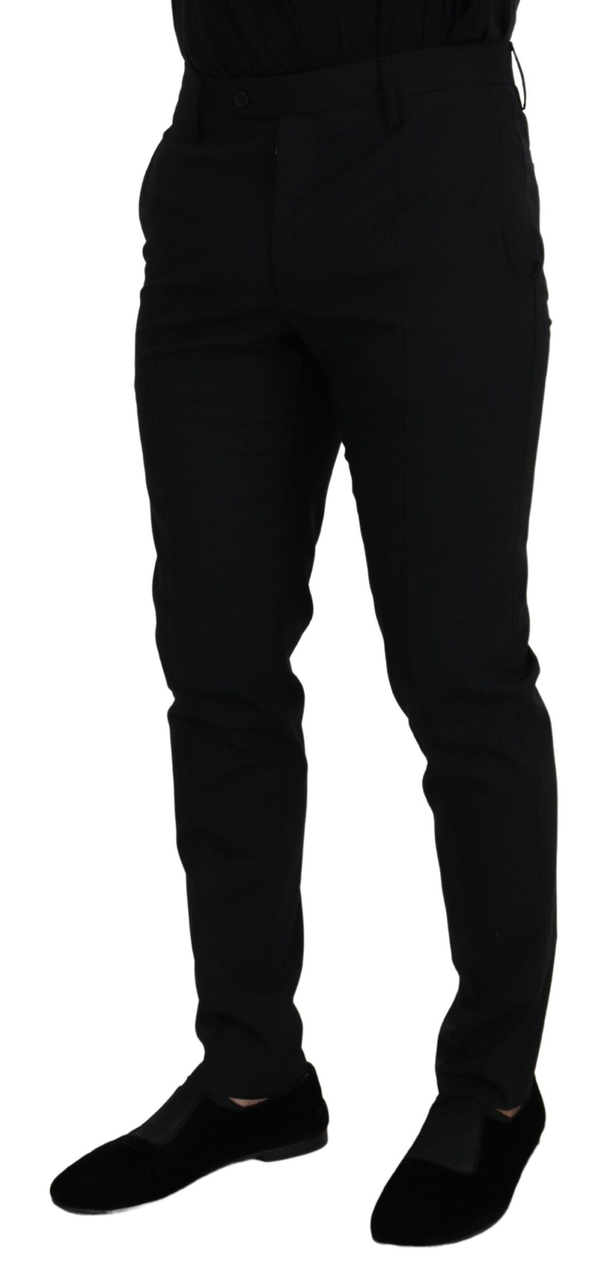Pantalon Chino Formel Noir en Polyester de Dolce &amp; Gabbana