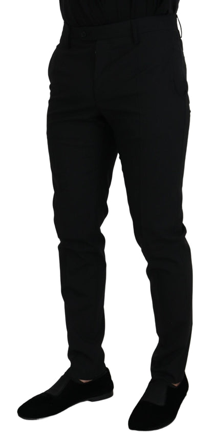 Dolce & Gabbana zwarte polyester chino broek voor heren