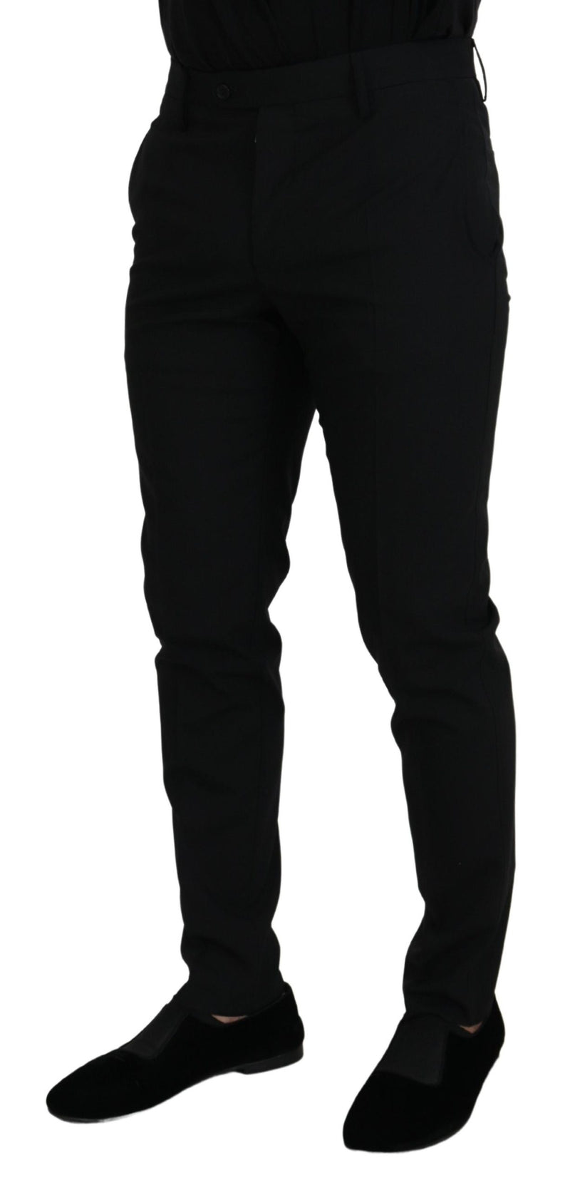 Pantalon Chino Formel Noir en Polyester de Dolce &amp; Gabbana