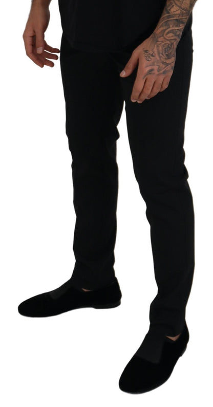 Dolce & Gabbana zwarte polyester chino broek voor heren