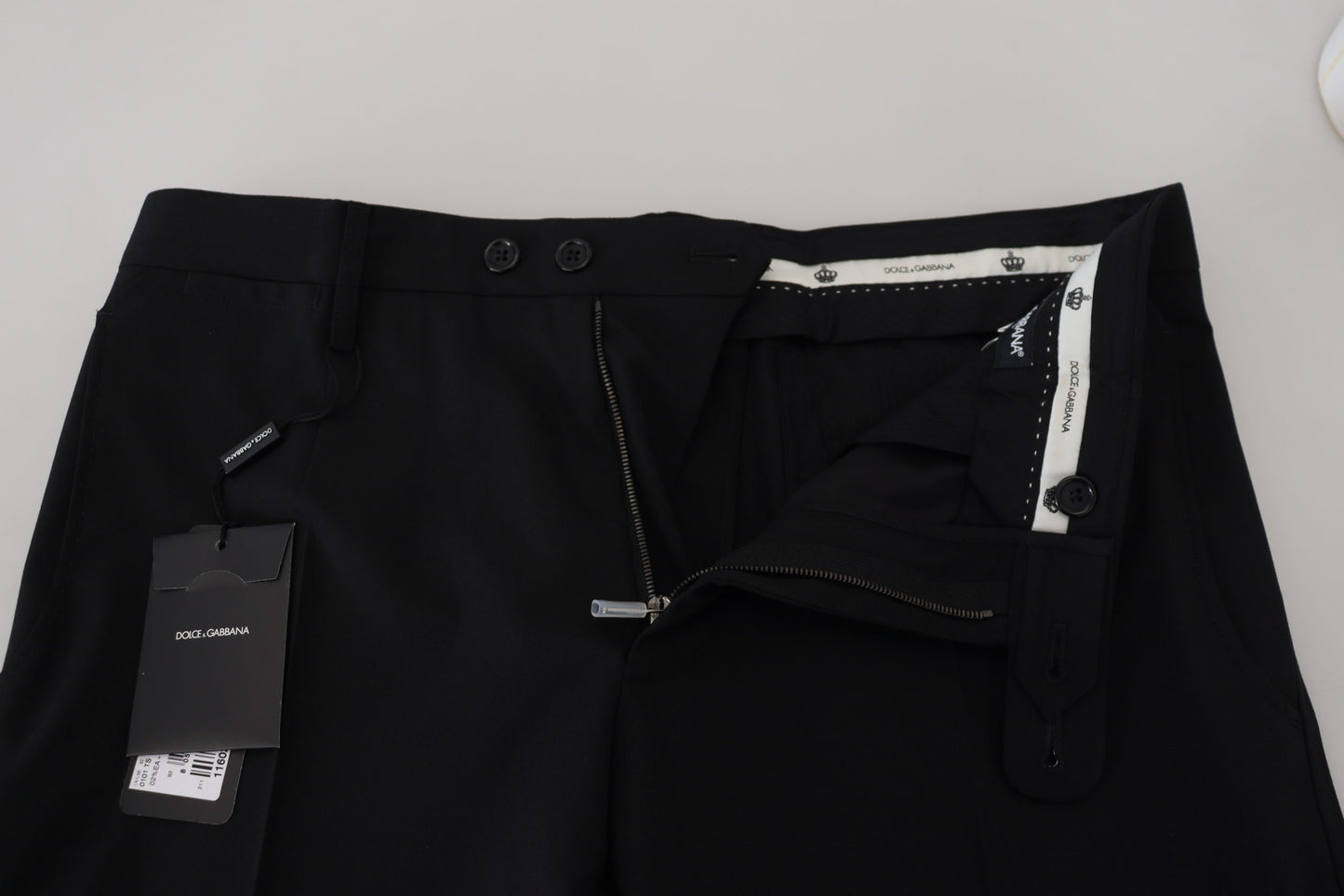 Dolce & Gabbana zwarte polyester chino broek voor heren