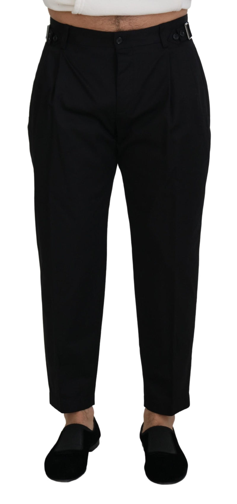 Pantalon Chino Formel en Coton Noir Dolce &amp; Gabbana