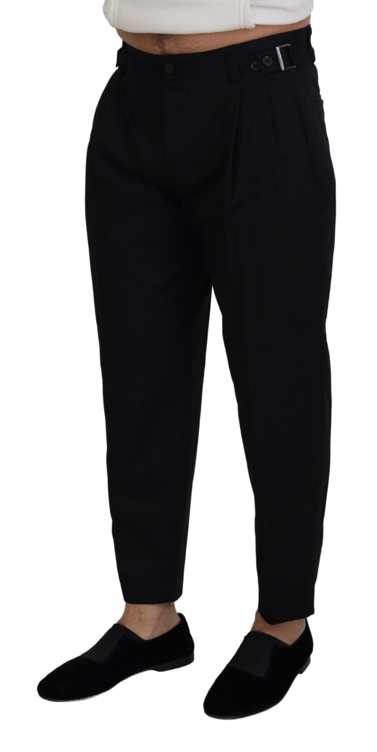 Pantalon Chino Formel en Coton Noir Dolce &amp; Gabbana
