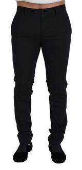 Pantalon Chino Formel en Laine Noire Dolce &amp; Gabbana