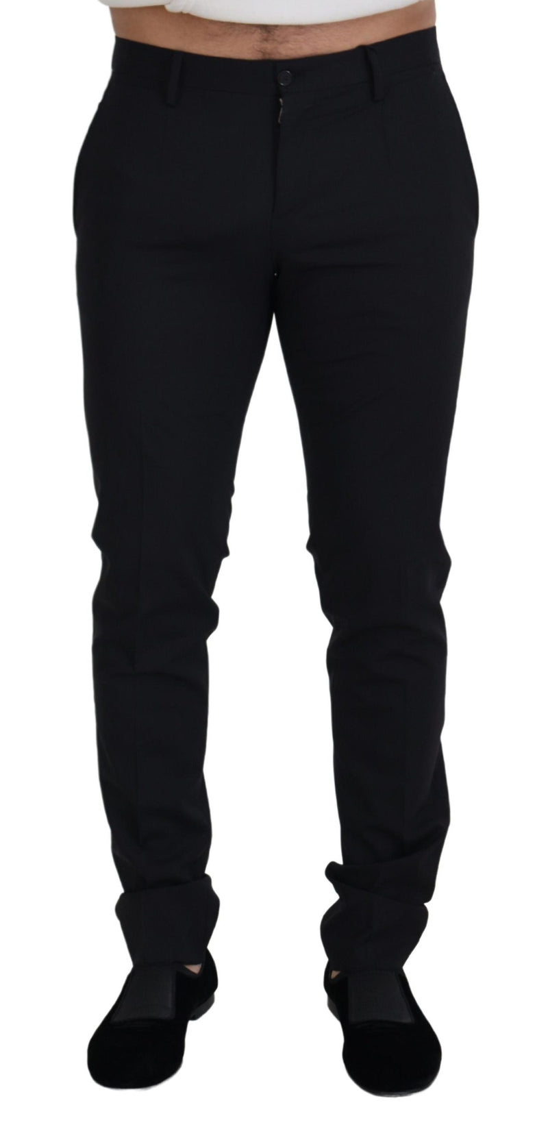 Pantalon Chino Formel en Laine Noire Dolce &amp; Gabbana