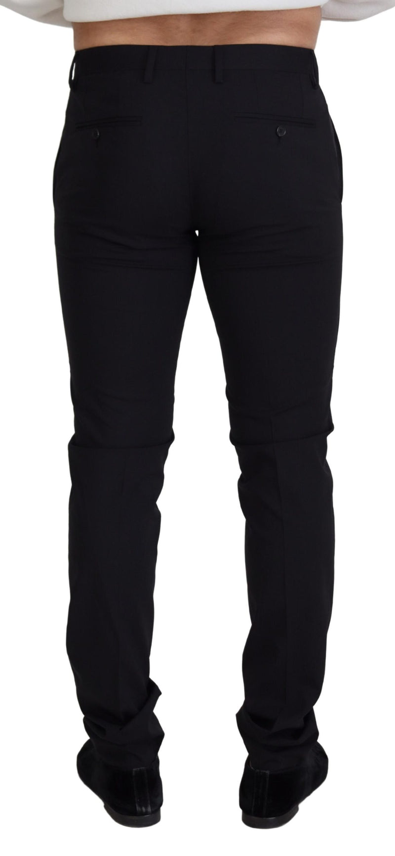 Pantalon Chino Formel en Laine Noire Dolce &amp; Gabbana