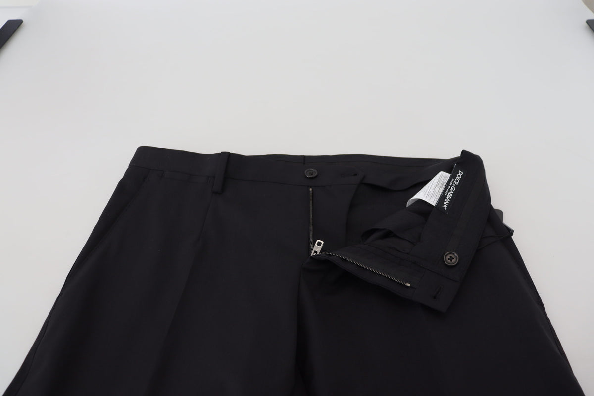 Pantalon Chino Formel en Laine Noire Dolce &amp; Gabbana