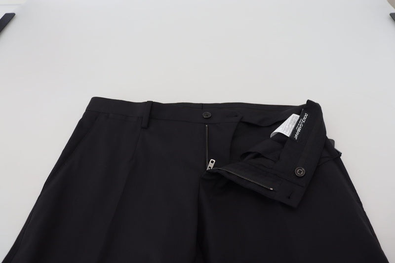 Pantalon Chino Formel en Laine Noire Dolce &amp; Gabbana
