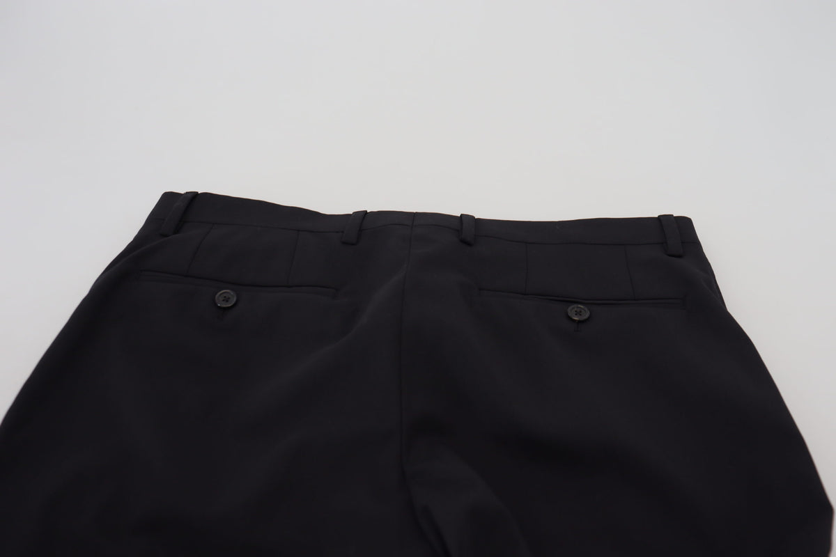 Pantalon Chino Formel en Laine Noire Dolce &amp; Gabbana