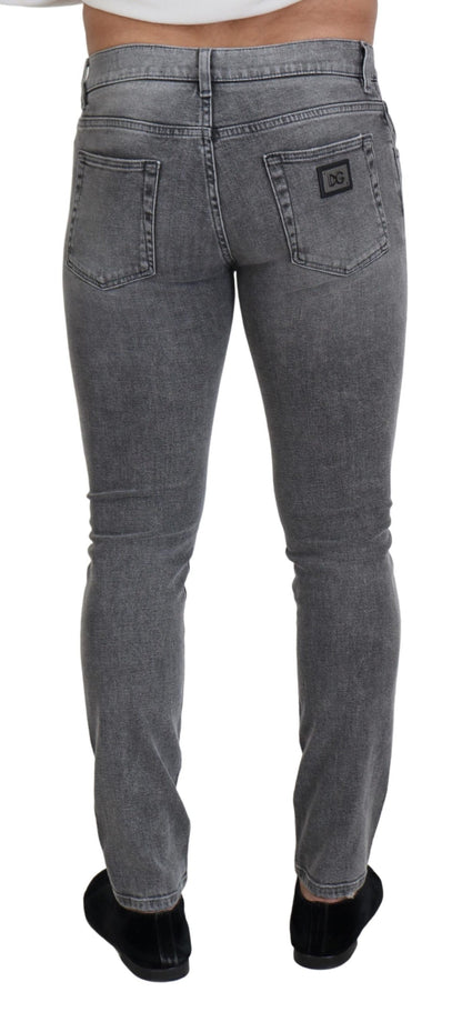 Dolce & Gabbana grijze, gewassen katoenen skinny jeans