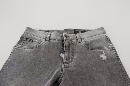 Dolce & Gabbana grijze, gewassen katoenen skinny jeans