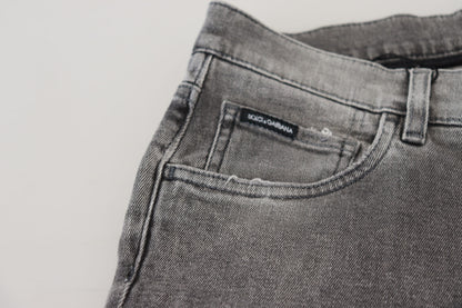 Dolce & Gabbana grijze, gewassen katoenen skinny jeans