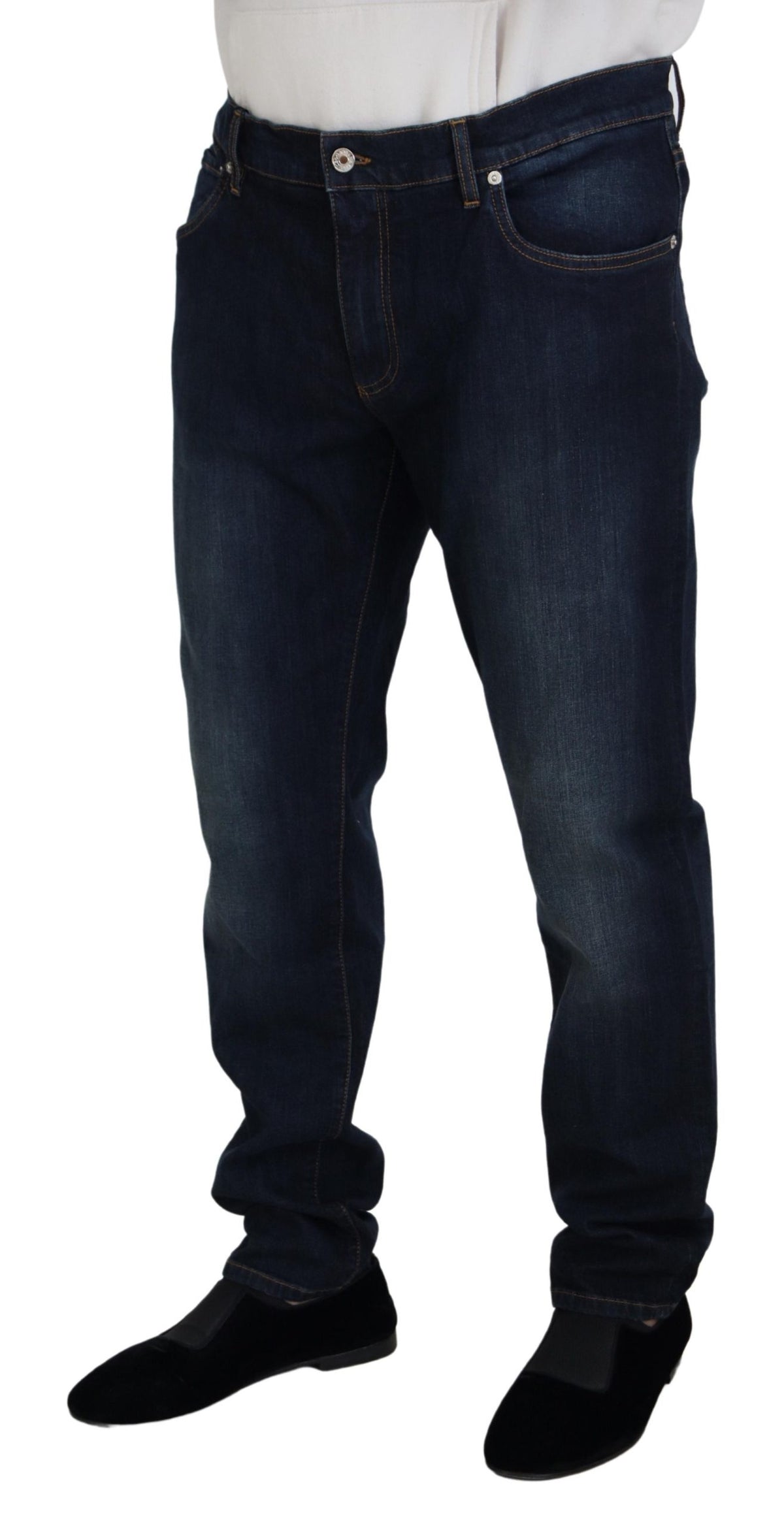 Jeans en jean décontracté à coupe droite en coton bleu de Dolce &amp; Gabbana