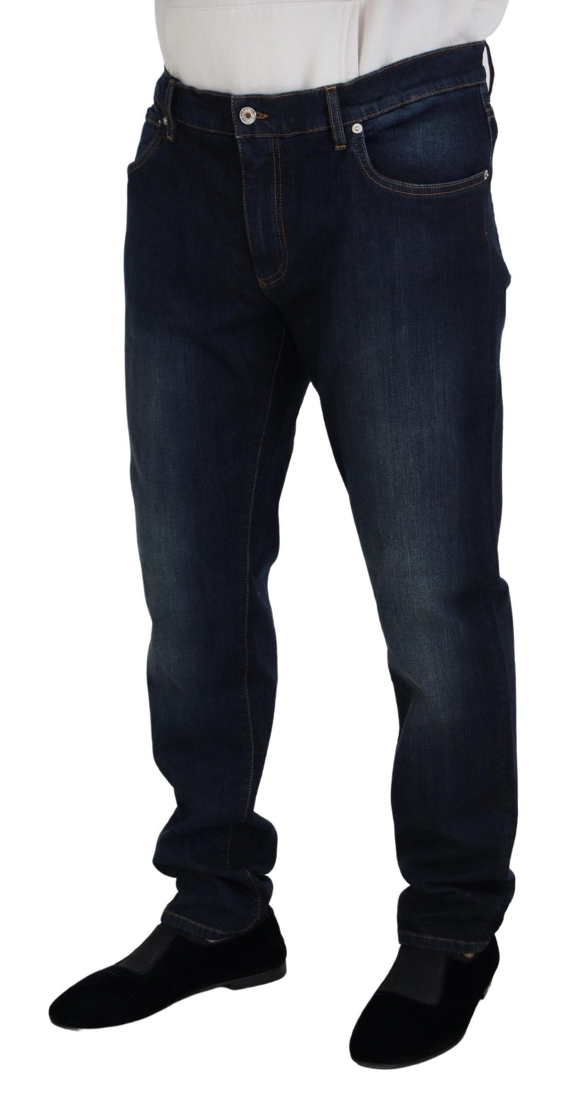 Jeans en jean décontracté à coupe droite en coton bleu de Dolce &amp; Gabbana