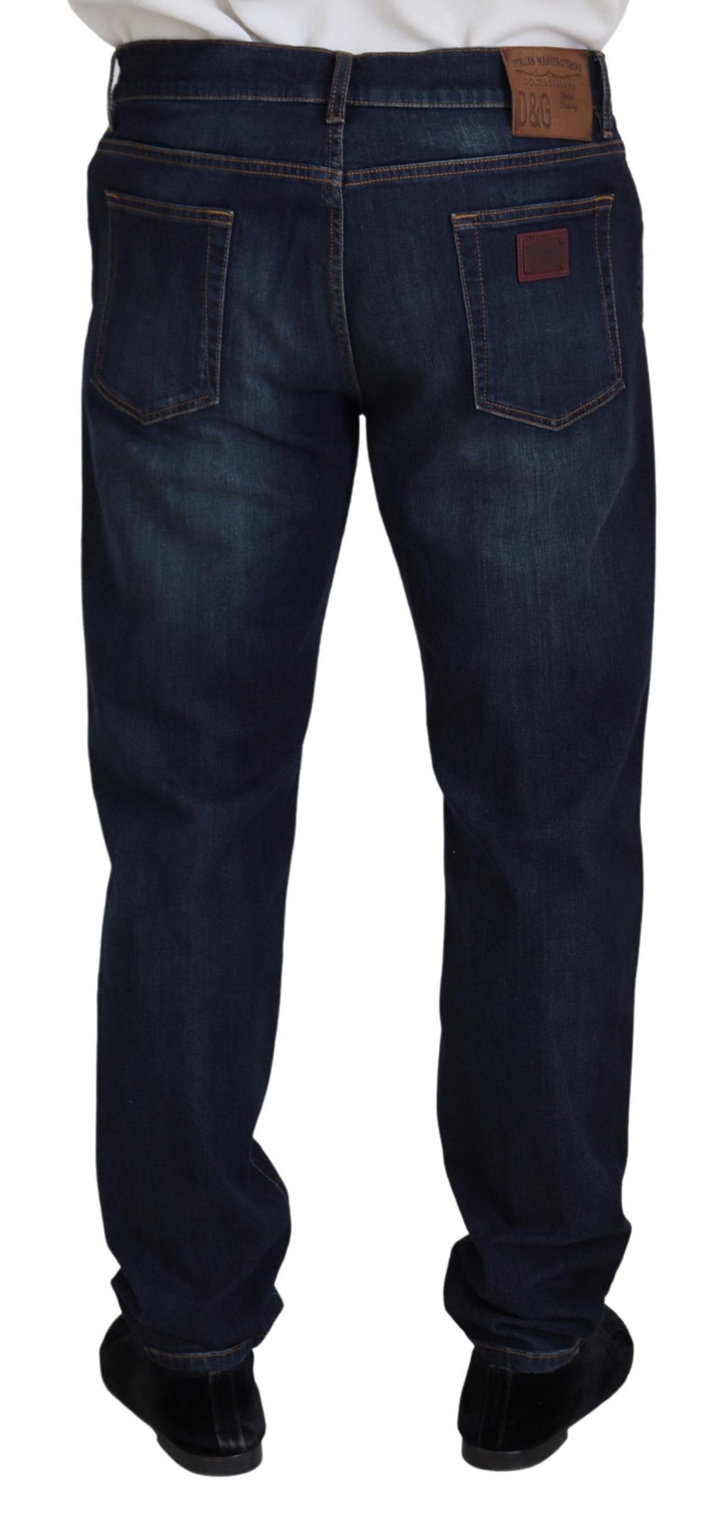 Jeans en jean décontracté à coupe droite en coton bleu de Dolce &amp; Gabbana