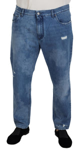 Jeans en jean délavé bleu en coton décontracté de Dolce &amp; Gabbana