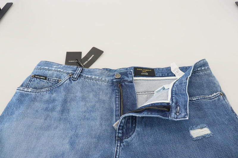 Jeans en jean délavé bleu en coton décontracté de Dolce &amp; Gabbana
