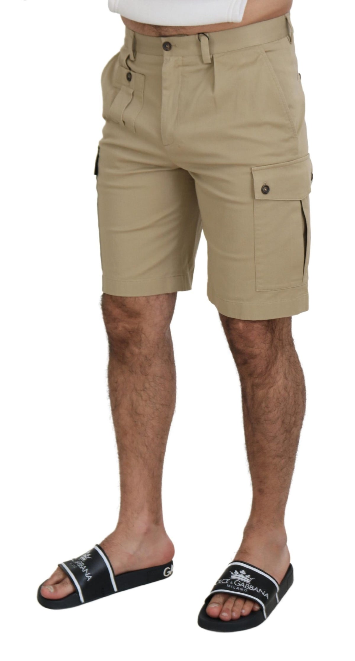Shorts Bermuda Cargo en coton beige de Dolce &amp; Gabbana