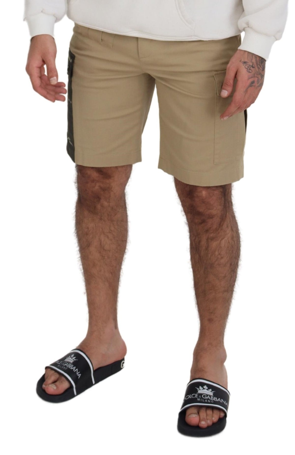 Shorts Bermuda Cargo en coton beige de Dolce &amp; Gabbana
