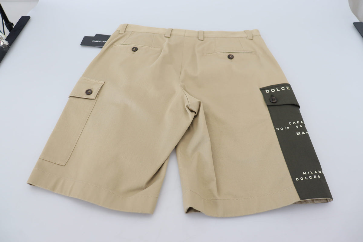 Shorts Bermuda Cargo en coton beige de Dolce &amp; Gabbana