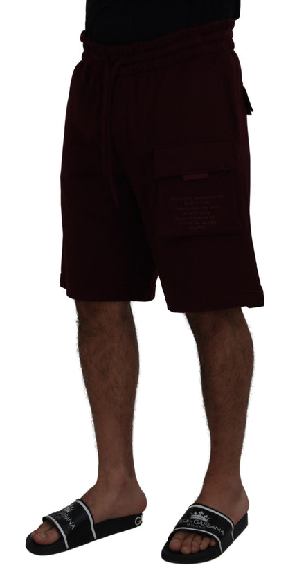 Dolce &amp; Gabbana Bordeaux Bermuda Cargo Broekje voor Heren